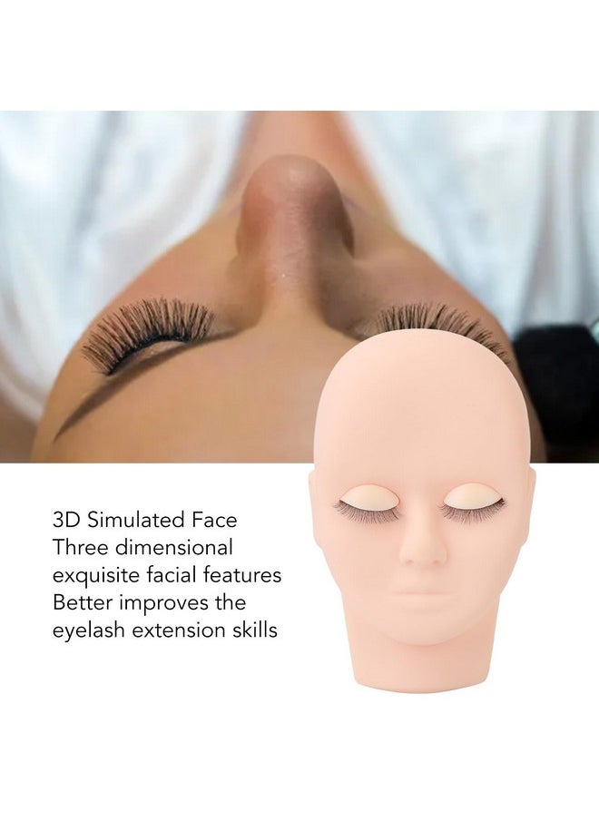 ZJchao - Lash Mannequin Head Lash Practice Kit Makeup Eyelash Extension Practice Doll Head With 3 Pairs Removable Eyelids Double Layer Lashes Replaced Eyelids Training Mannequin Head For Makeup Practice - Image 1