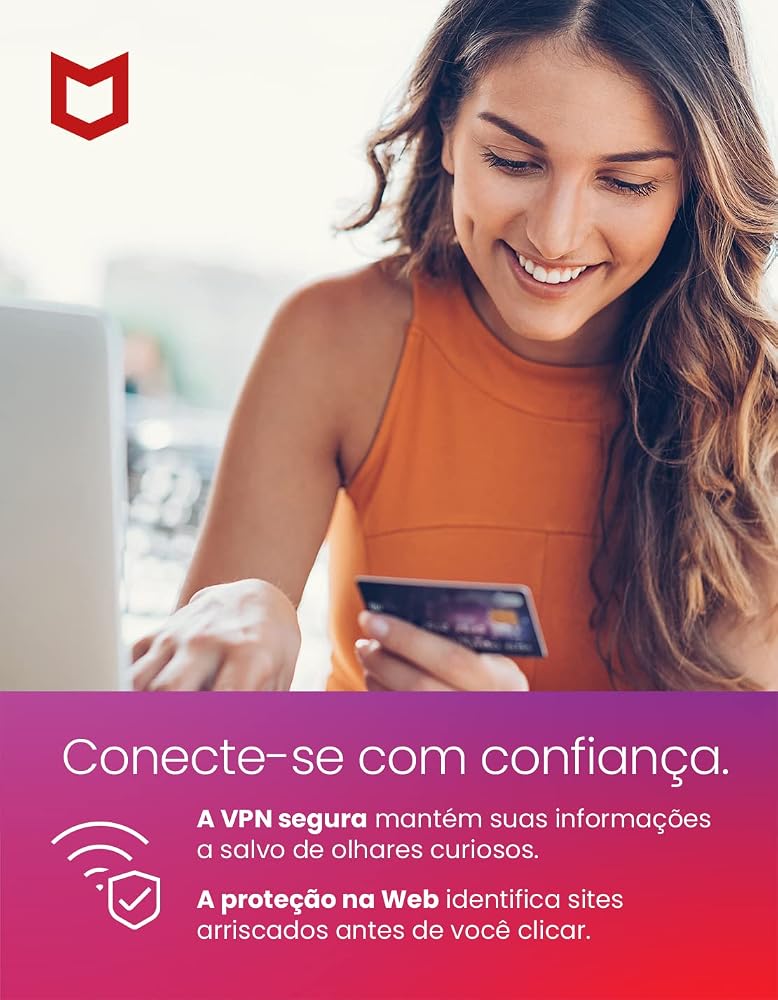 McAfee Total Protection 10 + VPN - Antivirus - Award-Winning Multi-Device Digital Threat Protection Program - 10 Devices - Card - Image 2