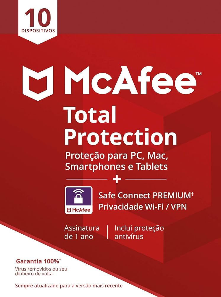 McAfee Total Protection 10 + VPN - Antivirus - Award-Winning Multi-Device Digital Threat Protection Program - 10 Devices - Card - Image 1