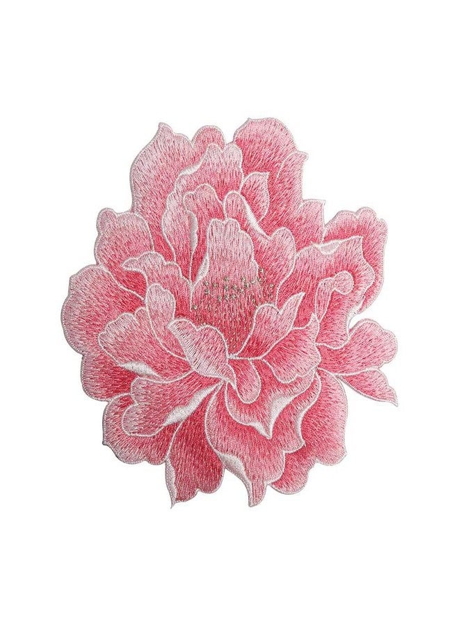 Sourcemall Sew on Peony Floral Patches, Embroidered Flower Appliques for DIY Clothing, Jackets, Jeans, Backpacks, Hats, Arts Craft Sew Making (Pink Peony) - Image 1