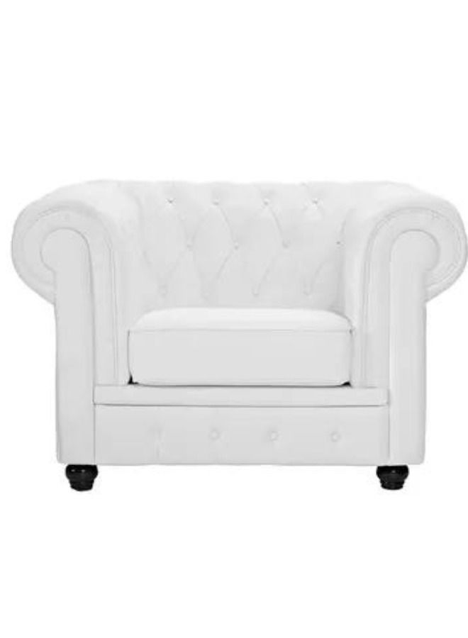 طقم كنب انجل بمقعد واحد من ام ايه بي أبيض مخملي