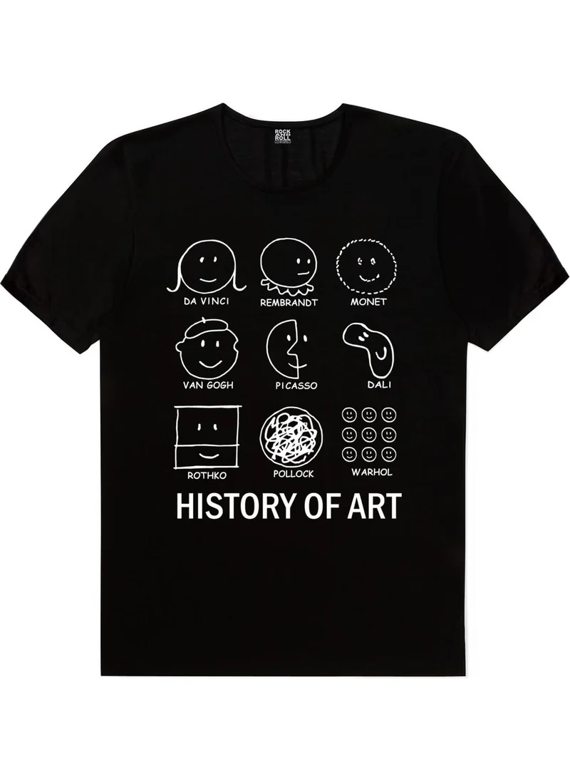 روك اند رول Art History Black Short Sleeve T-Shirt