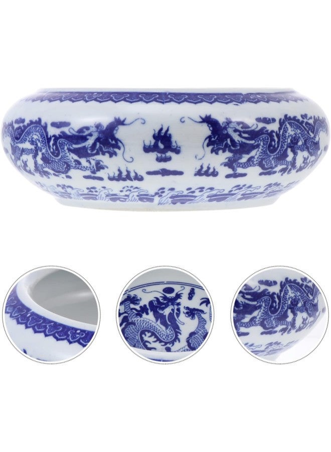 klarako Blue and White Porcelain Ceramic Painting Calligraphy Water Container Inkwell Dish Sumi Ink Dish Calligraphy Accessory - Image 1