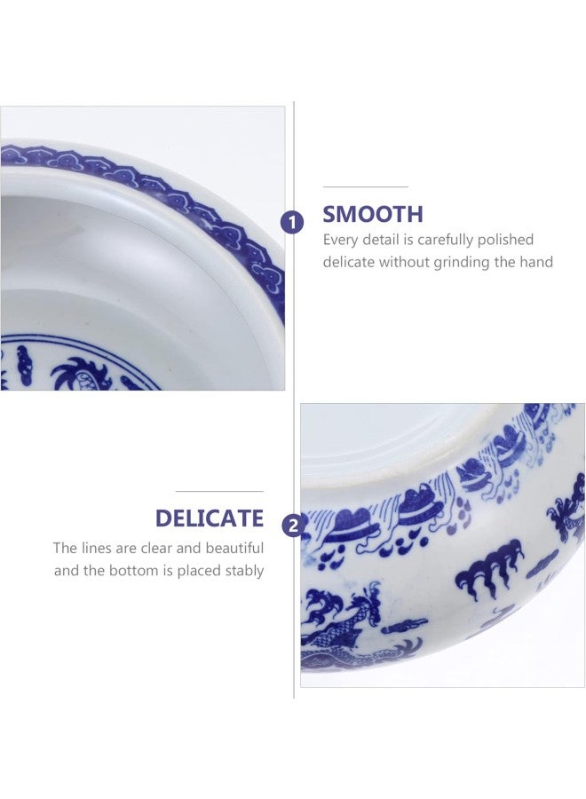 klarako Blue and White Porcelain Ceramic Painting Calligraphy Water Container Inkwell Dish Sumi Ink Dish Calligraphy Accessory - Image 2