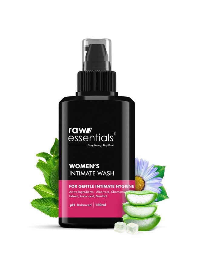 Raw Essentials Intimate Wash For Women 150 Ml For Gentle Intimate Hygiene ; Removes Odour ; Relieves Itchiness ; Lightens Inner Thighs ; Balances Ph Level ; Sls & Paraben Free ; Natural Active Ingredients - Image 1