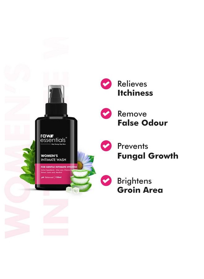 Raw Essentials Intimate Wash For Women 150 Ml For Gentle Intimate Hygiene ; Removes Odour ; Relieves Itchiness ; Lightens Inner Thighs ; Balances Ph Level ; Sls & Paraben Free ; Natural Active Ingredients - Image 5