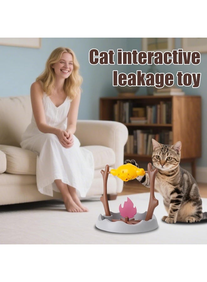 Cat Slow Feeder Puzzle | Interactive Cat Food Leakage Toy - 360 Degree Rotating Pet Food Dispensing Device for Mental Stimulation Cognitive Training Weight Management - Image 3