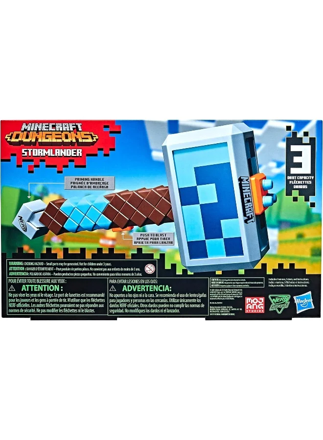 NERF Minecraft Stormlander Dart-Blasting Hammer With 3 Darts And Pull-Back Priming Handle