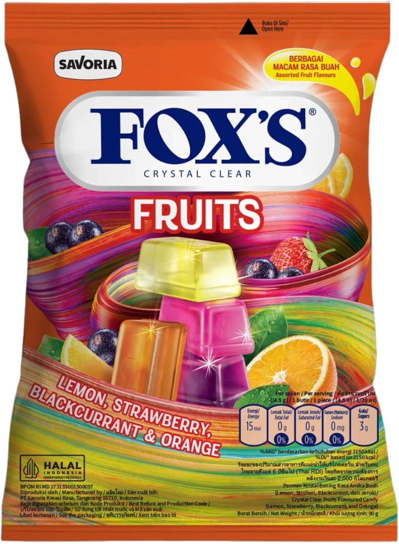 Fox's Crystal Clear Fruits Candy 90g - Image 1