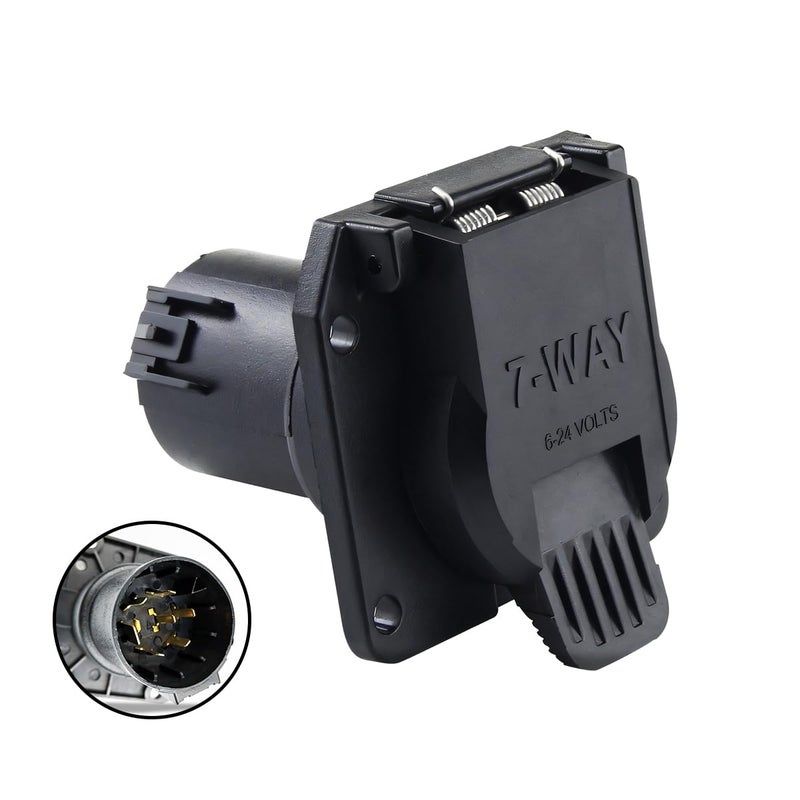 ZIMISI Replacement 7Way RV Blade Socket USCAR to 7 Pin VehicleSide FemaleEnd Socket Trailer Connector for Ford Chevy Silverado Trailer Plug Factory Tow Package 7 Pin Socket Required 1PC - Image 3