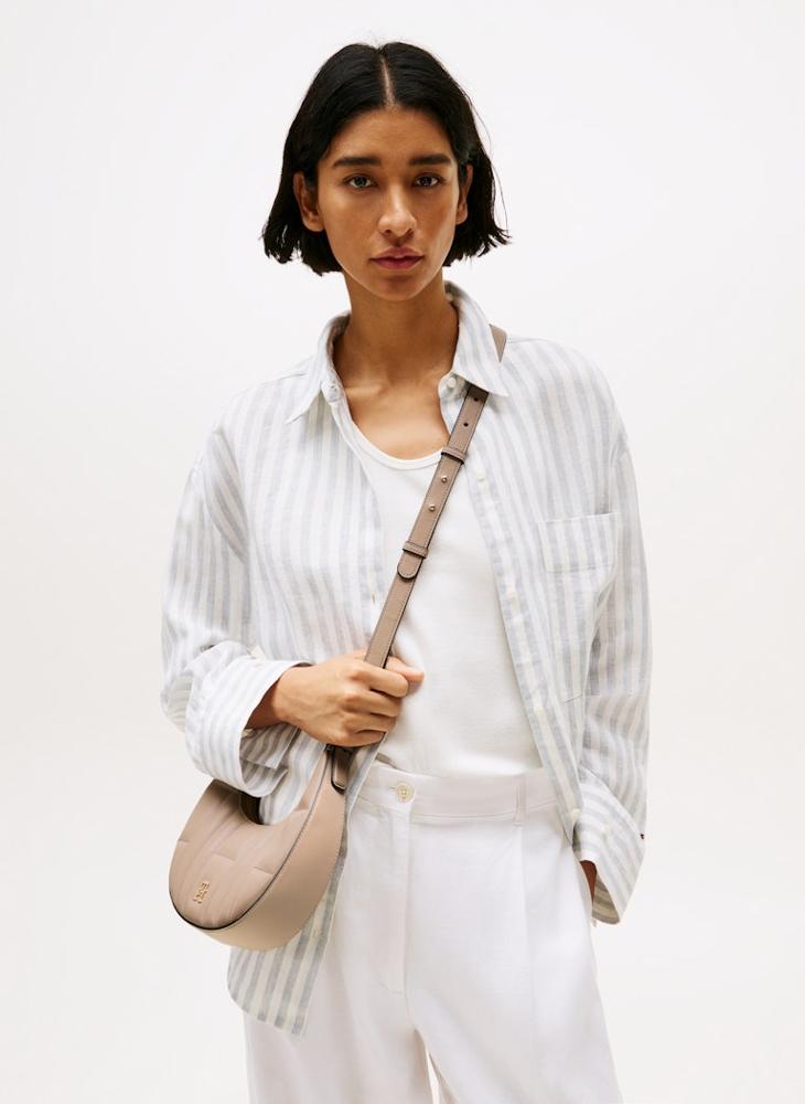 TOMMY HILFIGER Logo Detailed Zip Through Hobo  - Image 5