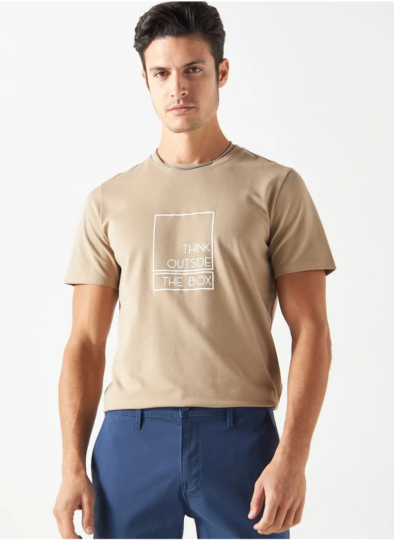 ايكونيك Slogan Crew Neck T-Shirt