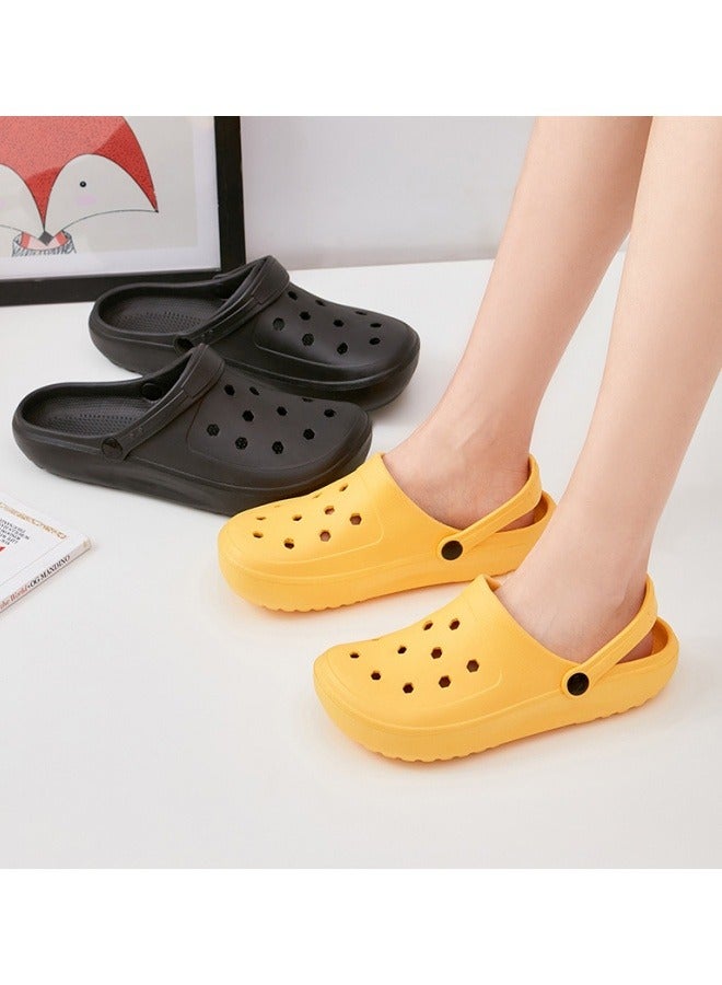 GGEROU Classic Men and Women Sandals Thick Sole Anti Slip Hole Shoes Beach Shoes EVA Casual Clogs Black  - Image 2