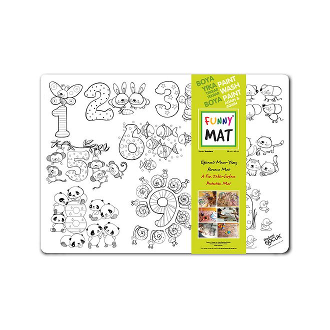Funny Mat - Educational & Washable Numbers Placemat for Kids 3 , Art & Mealtime Surface Protector, 68x48 cm - Image 1