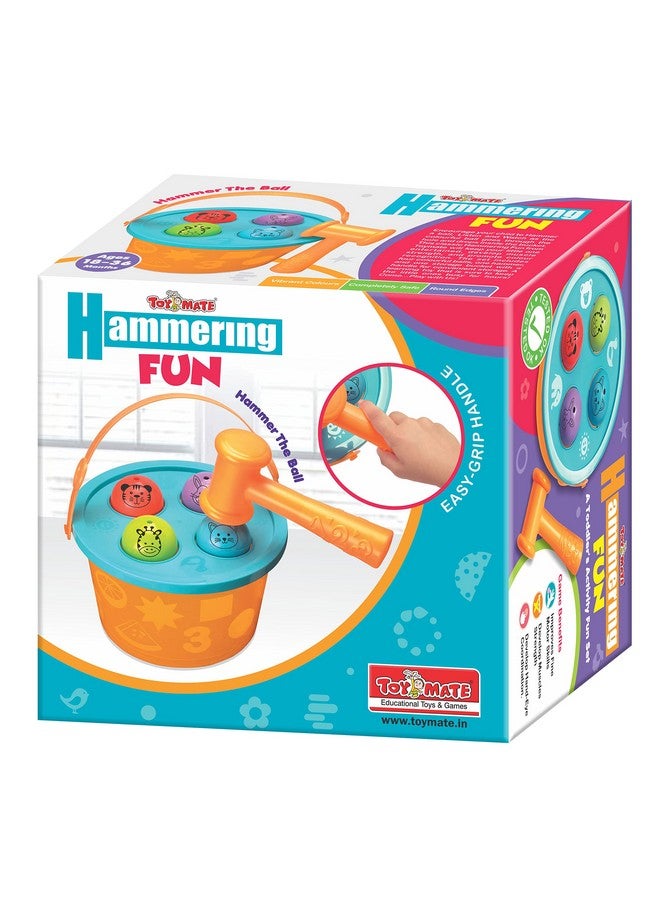 Toymate Hammering Fun - 4 Balls & 1 Basket Knock Pounding Fine Motor and Dexterity Skills Early Educational Montessori Toy Set for Kids - Image 1