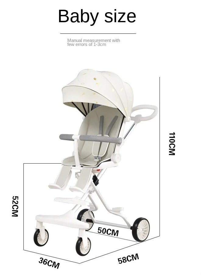Generic Baby walking artifact Handcart can sit or lie down. Children's baby walking artifact portable foldable two-way baby stroller  - Image 3