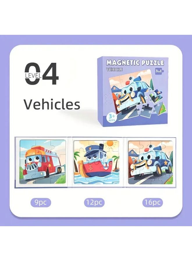 3 في 1 لغز مغناطيسي تقدمي تعليمي للنقل هدية لمهارات التفكير المنطقي - Image 1