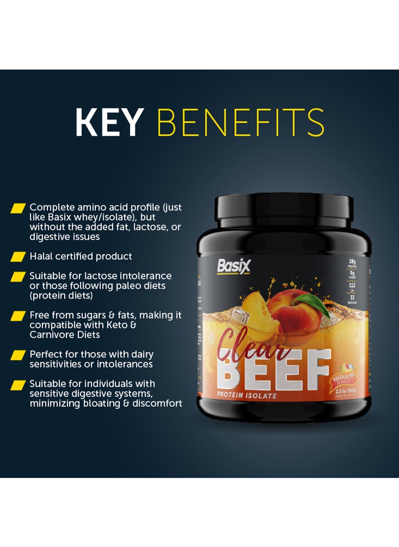 Basix Beef Protein Isolate Peach Ice Tea Flavour 2.2lb  - Image 4