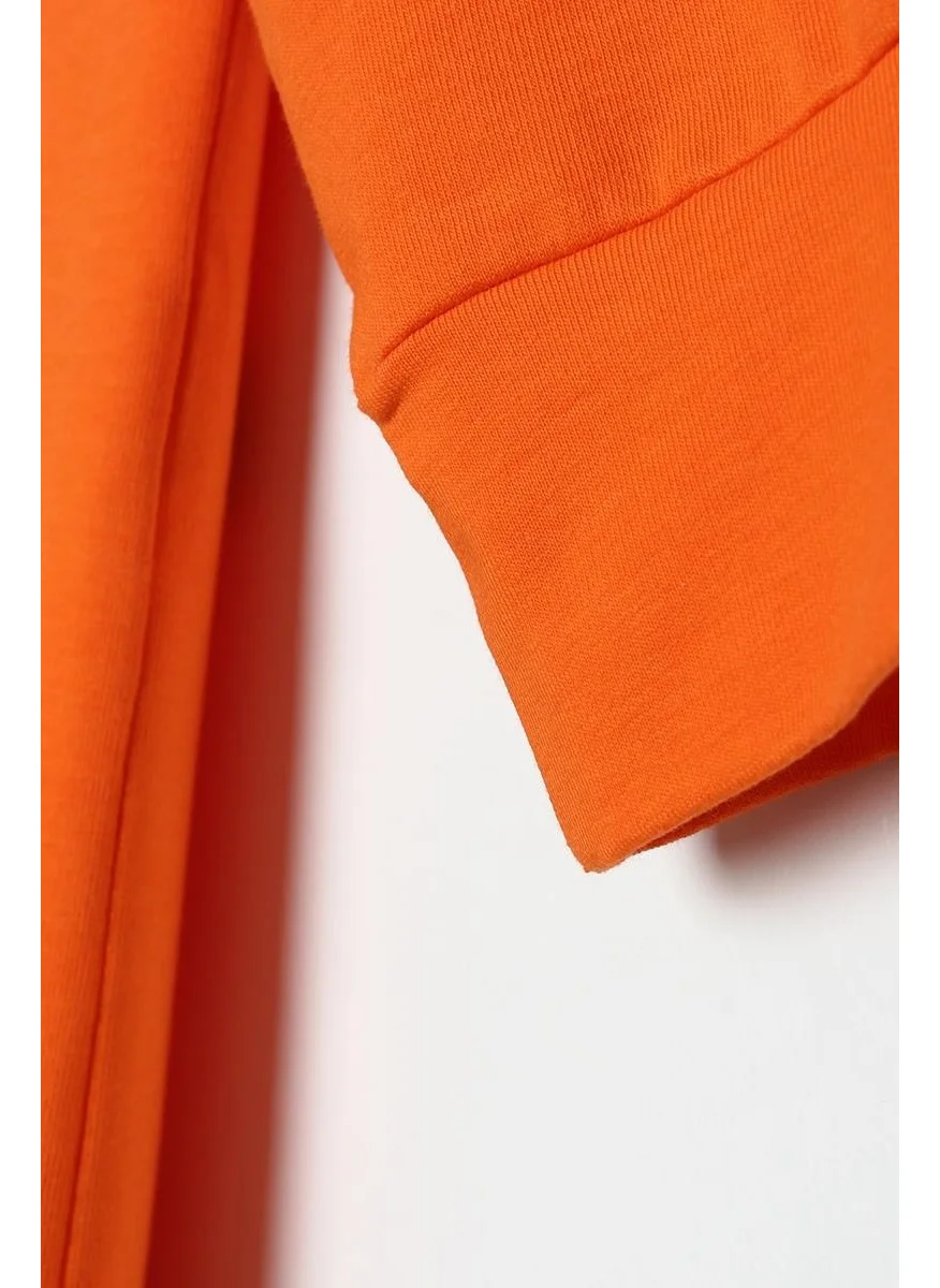 Allday Orange-Zipped Sweat Cardigan