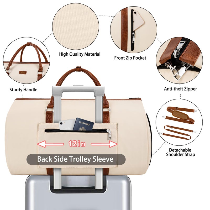 TIBES Convertible 2-in-1 Garment Bags for Travel, 50L Carry On Garment Duffle Bag With Shoe Compartment Large Weekender Bag for Women Men Hanging Suitcase Suit Travel Duffel Overnight Bags 4pcs Set - Image 4