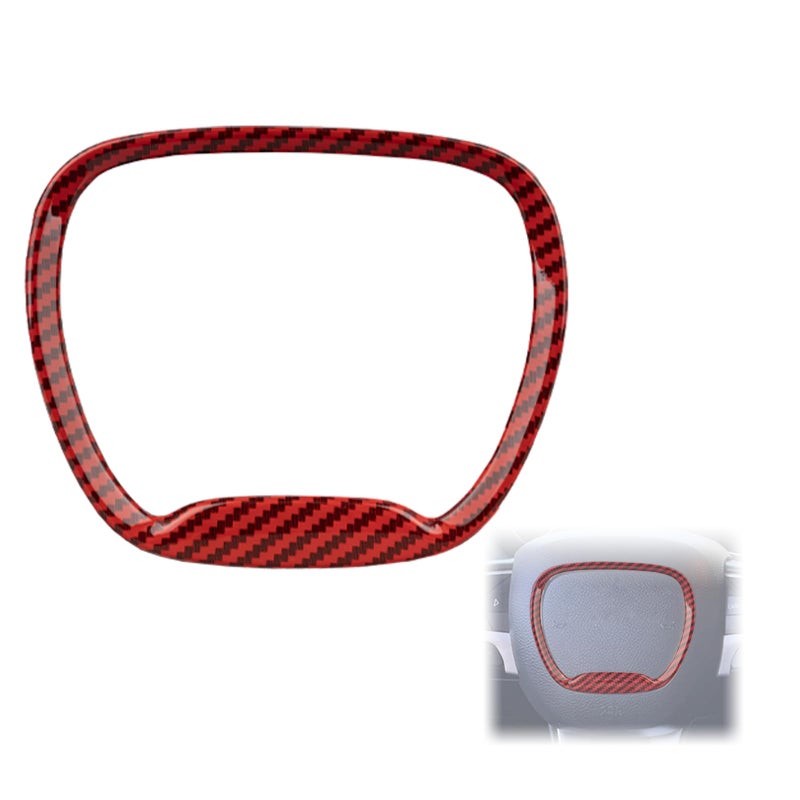 VANEST Central Control Steering Button Frame Trim Compatible with Dodge Challenger Durango 2015-2025, Car Interior Decoration Accessories (Red Carbon Fiber) - Image 1