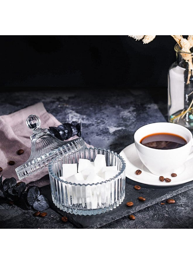 erioctry 300ml/10oz Elegant Crystal Candy Jar with Lid Decorative Candy Dish Bowl Tent Shaped Glass Biscuit Jar Wedding Candy Buffet Container Boxes of Glass for Home Office Desk Gift - Image 1