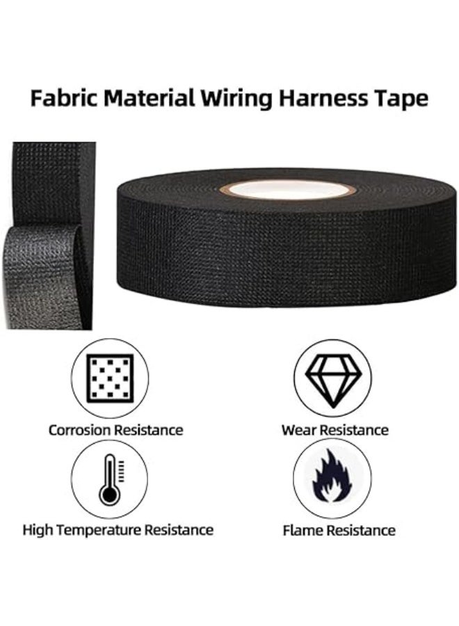 erorex Fabric Cloth Tape 19mmX15m,High Temperature Resistant Automotive Wiring Harness Tape,Wiring Loom Tapes,Black - Image 5