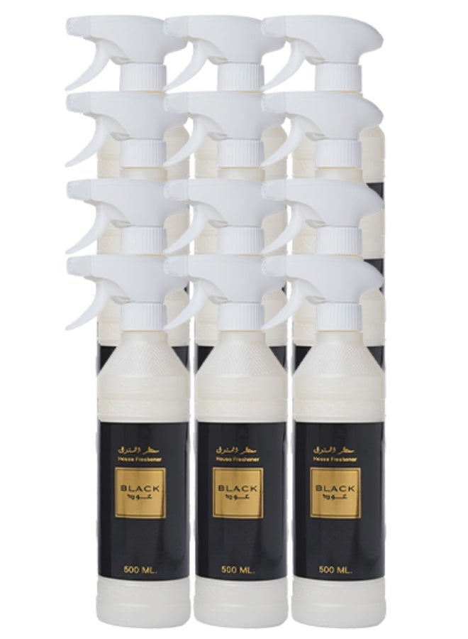Banafa 12 Pieces Black Oud House Freshener 500ml - Image 1