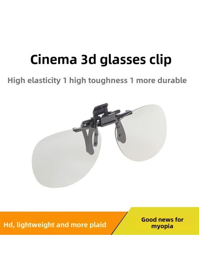Clip 3d Glasses TV Universal Computer Myopia Clip 3D Glasses Reald Round Polarized HD Three-dimensional Suit-Color:Metal Boxed Round Clip 2 Pairs - Image 5