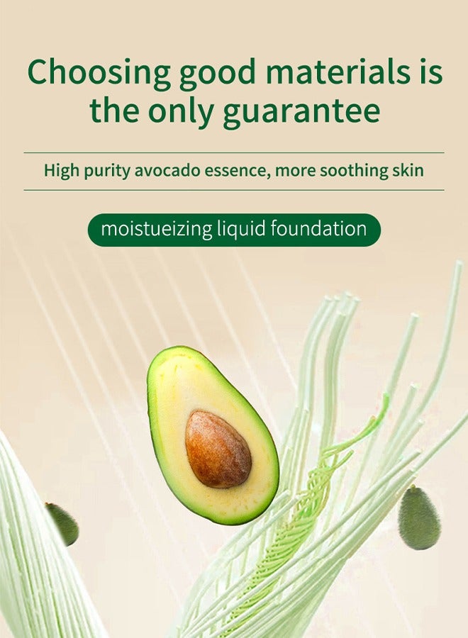 اوكيل كريم أساس سائل مرطب بالأفوكادو ، تناسب حريري مع البشرة ومرطب وخفيف الوزن خافي العيوب مرطب ، ترطيب للوجه على مدار 24 ساعة 30 مل (#02 طبيعي) - Image 4