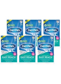 Dentek Complete Clean Easy Reach Floss Picks, Advanced Fluoride Coating, Mouthwash Blast Flavor, 75 Ct. (Pack Of 6)  - Image 1