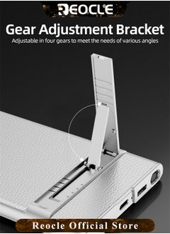 REOCLE Samsung Galaxy S23 Serious Case with Kickstand Ultra-thin Plain Leather Anti-fall Mobile Phone Case for Galaxy S23 Series  - Image 5