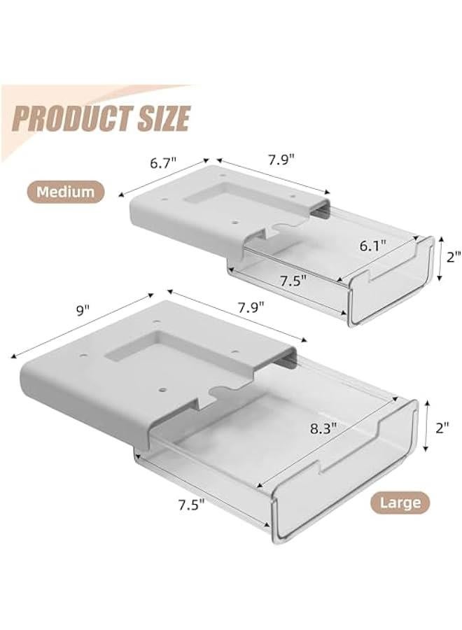 ميكسد منظم ادراج تحت المكتب، منظم تخزين مخفي للمكتب، درج درج للمكتب والمنزل والمدرسة والطلاب وغيرهم من قطعتين - Image 4