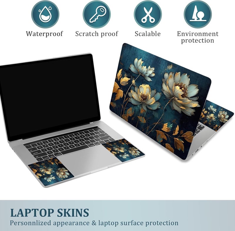 TYUSO Full Body Laptop Skins Sticker Laminated HD Quality Vinyl fits Upto 15.6 inches Waterproof, Fade-Resistant, Easy to Apply & Remove (Pack of 01) (FL) - Image 2