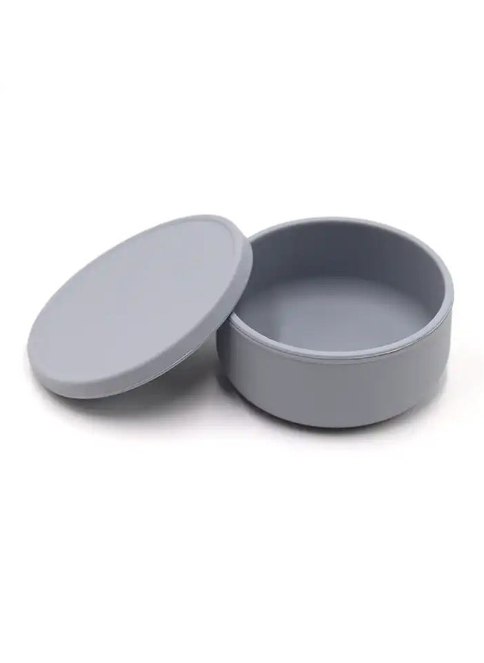 OQUERA - Silicone Bowl With Lid Lunch Box Suitable as Food Storage Container, Feeding Bowl for Toddlers and Babies - Azure Blue - Image 1