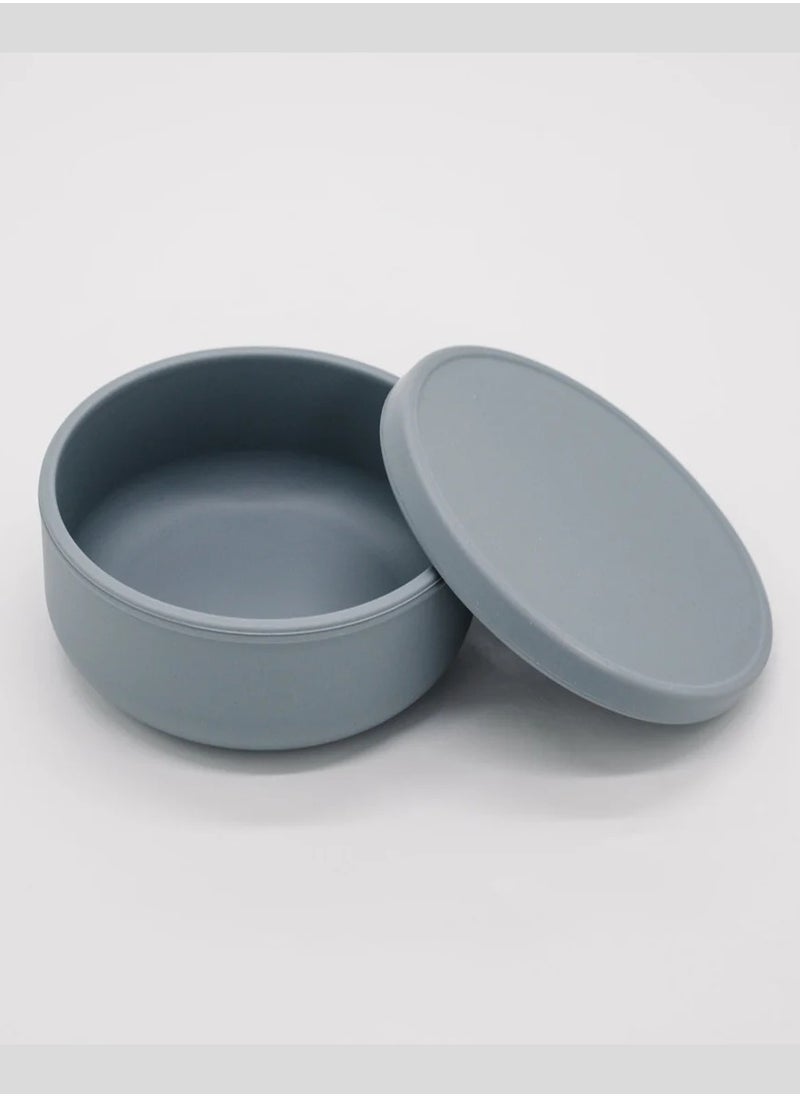 OQUERA - Silicone Bowl With Lid Lunch Box Suitable as Food Storage Container, Feeding Bowl for Toddlers and Babies - Azure Blue - Image 1
