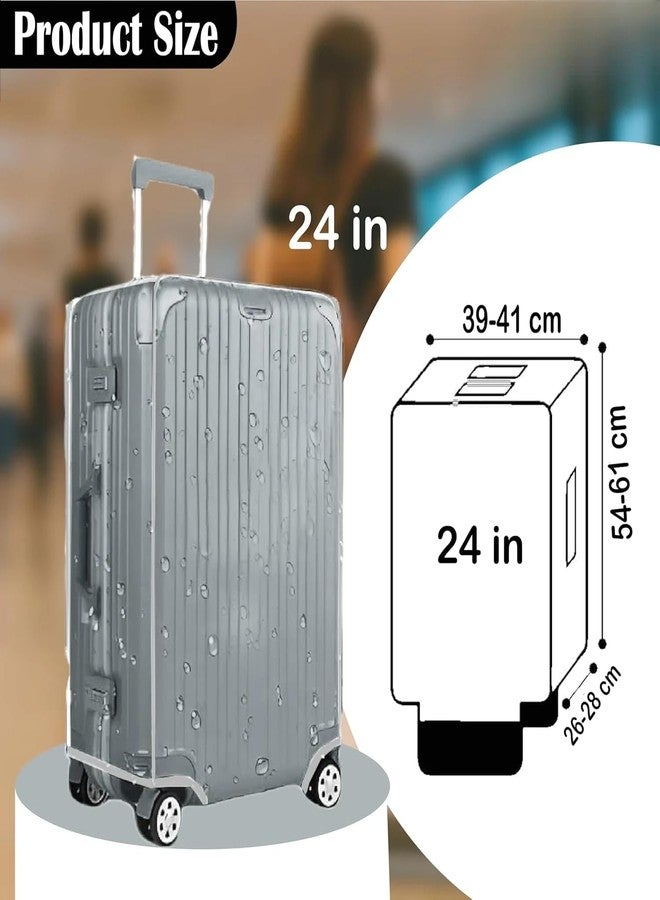 AVIRATH ENTERPRISE 24 inch Trolley Bag Cover/Suitcase Bag Cover/Waterproof Dustproof Luggage Covers/Zippered Clear PVC Suitcase Covers Protectors (Pack of 1) (24 Inch) (Heavy Quality) - Image 2