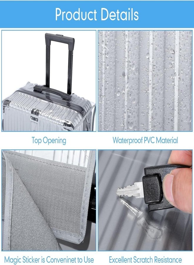 AVIRATH ENTERPRISE 24 inch Trolley Bag Cover/Suitcase Bag Cover/Waterproof Dustproof Luggage Covers/Zippered Clear PVC Suitcase Covers Protectors (Pack of 1) (24 Inch) (Heavy Quality) - Image 3