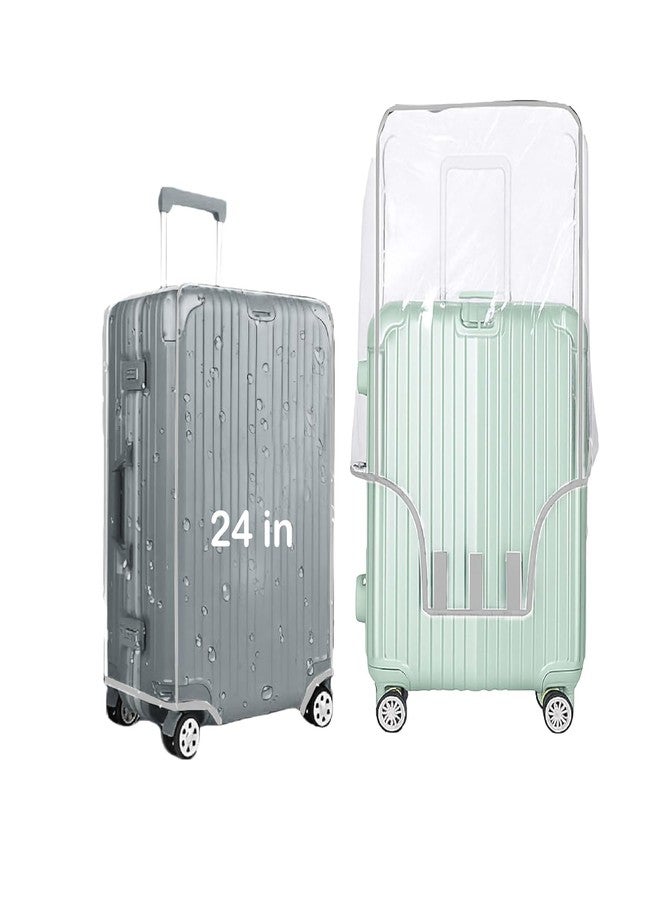 AVIRATH ENTERPRISE 24 inch Trolley Bag Cover/Suitcase Bag Cover/Waterproof Dustproof Luggage Covers/Zippered Clear PVC Suitcase Covers Protectors (Pack of 1) (24 Inch) (Heavy Quality) - Image 1