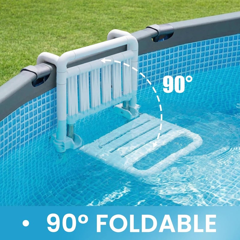 Memorywuu 18.9 Inch Foldable Underwater in Pool Stool Chair Non Float Poolside Bar Seating Above Ground Frame Swimming Pools White Comfortable Supports up to 220 Lbs - Image 3