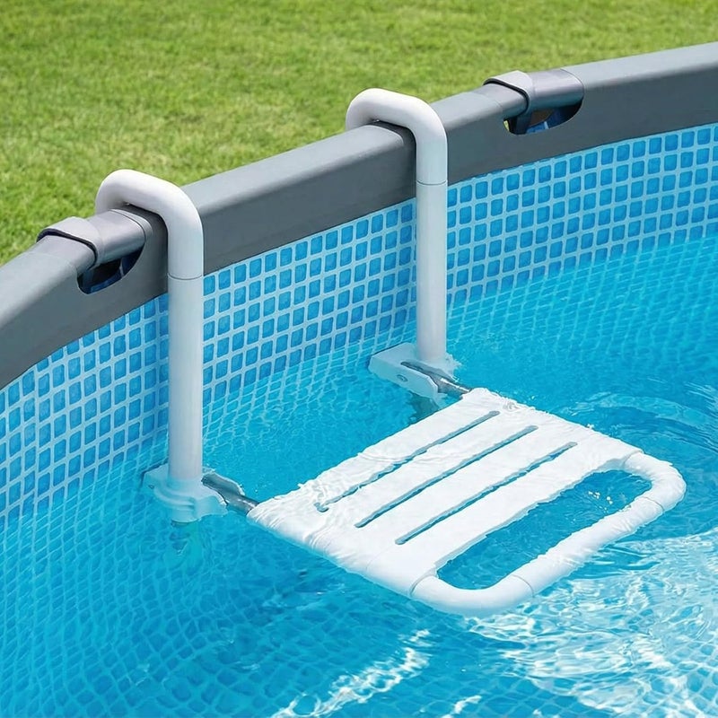 Memorywuu 18.9 Inch Foldable Underwater in Pool Stool Chair Non Float Poolside Bar Seating Above Ground Frame Swimming Pools White Comfortable Supports up to 220 Lbs - Image 1