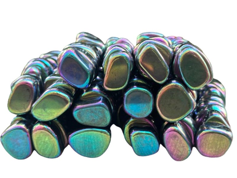GAF TREASURES Wholesale Rainbow Magnetic Hematite Tumbled Stones Polished Natural Rainbow Magnetic Hematite Gemstone Rainbow Magnetic Hematite Polished Rocks Rainbow Magnetic Hematite 1 Pound