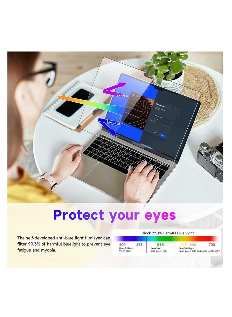حماية شاشة MacBook Air 15 بوصة - ترقية مضادة للضوء الأزرق، فيلم شاشة متوافق مع MacBook Air 15.3 بوصة (A3241، A2941، A3114، M2/M3/M4)، مقاوم للخدوش/حماية للعين/مضاد للتوهج - Image 3