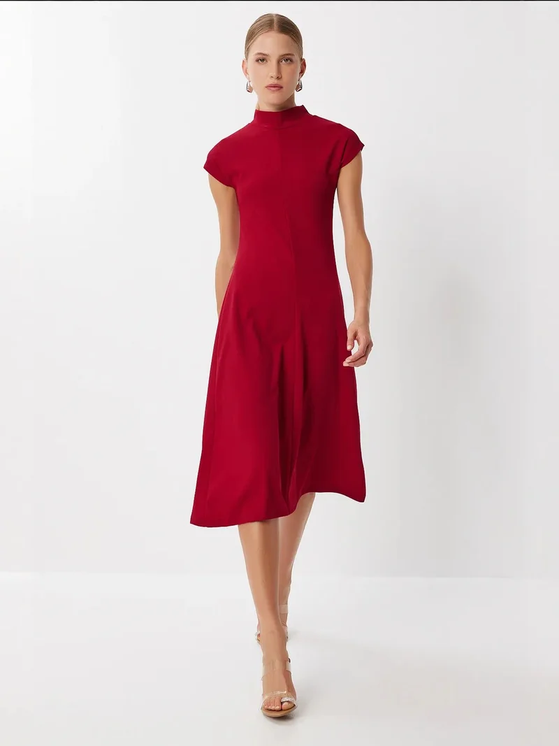 السعادة في إسطنبول ISTANBUL A-line midi dress with half turtleneck