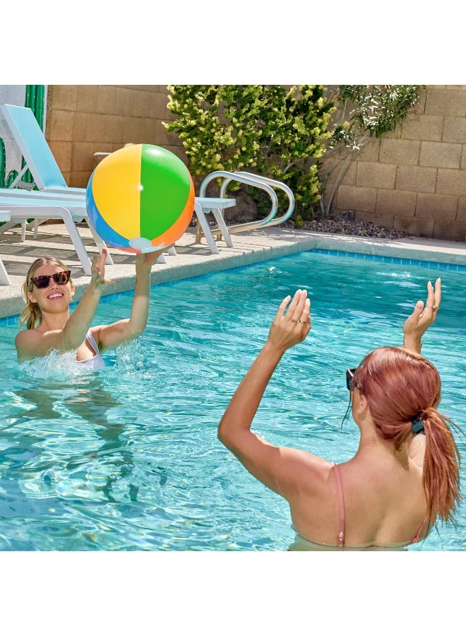4 Packs 20 Inch Inflatable Rainbow Beach Balls for Pool Parties, Kids and Adults Summer Toys, Party Favors, Beach Decorations, Water Games Large Bulk Set for Luau, Birthday, Summer Fun - Image 2