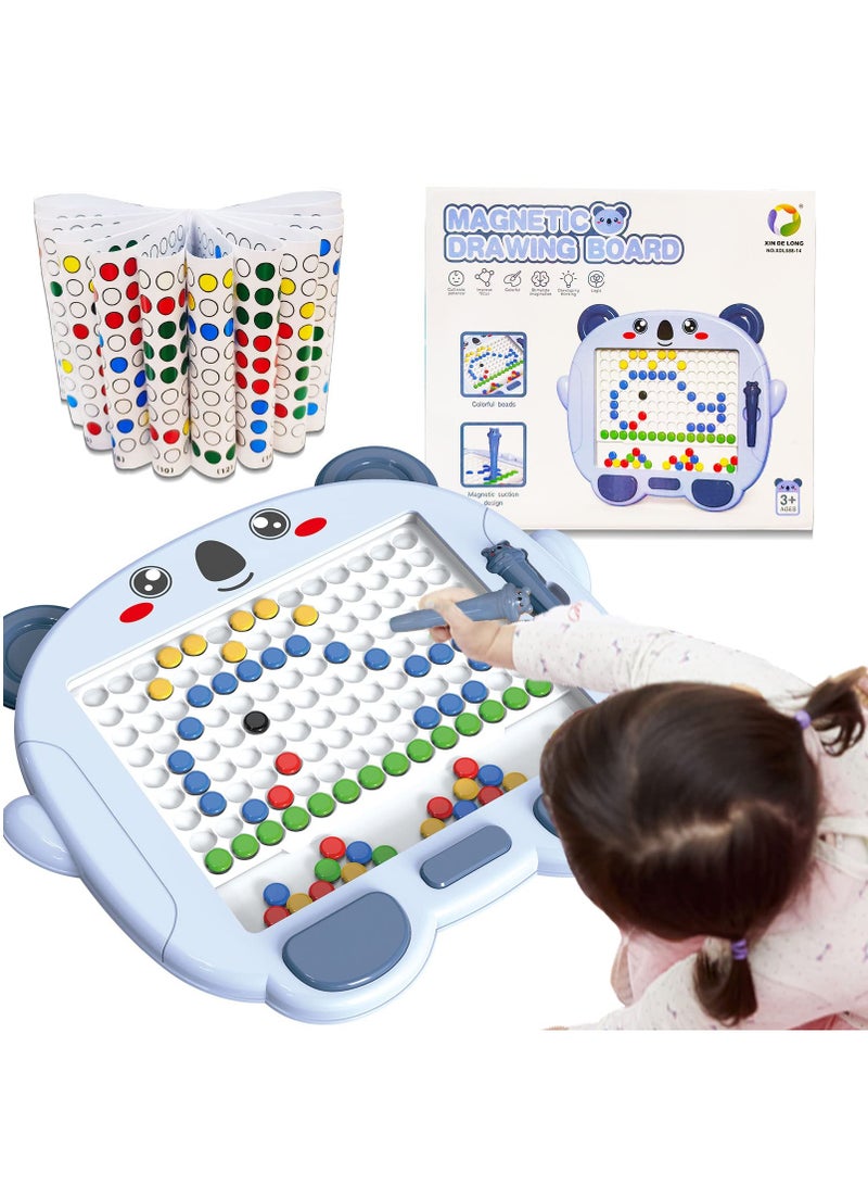 Magnetic Drawing Board for Kids Toddlers, Montessori Magnetic Dots Board, Lovely Koala Doodle Board with Magnetic Pen and Beads for Kids, Activities Travel Toy for Girls Boys Ages 3 and Up - Image 1