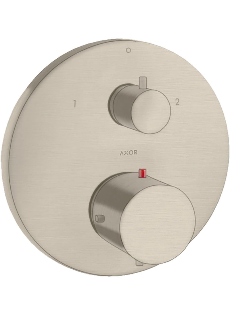 AXOR AXOR Starck Modern 2Handle 7inch Wide Thermostatic Shower Valve Trim in Brushed Nickel 10720821 