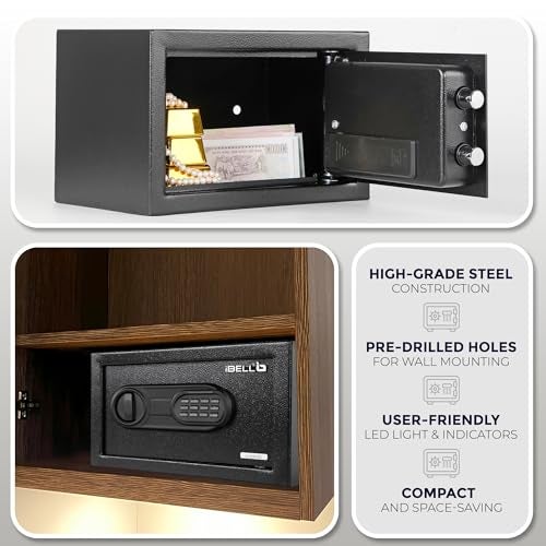 IBELL SL-20S Locker Box For Money & Jewellery, Electronic Safe Locker for Home & Office – Digital Lock with Password and Emergency Key, 200H x 310W x 200D mm, 4.19kg, 1 Year Warranty(Net-8.5L) - Image 5