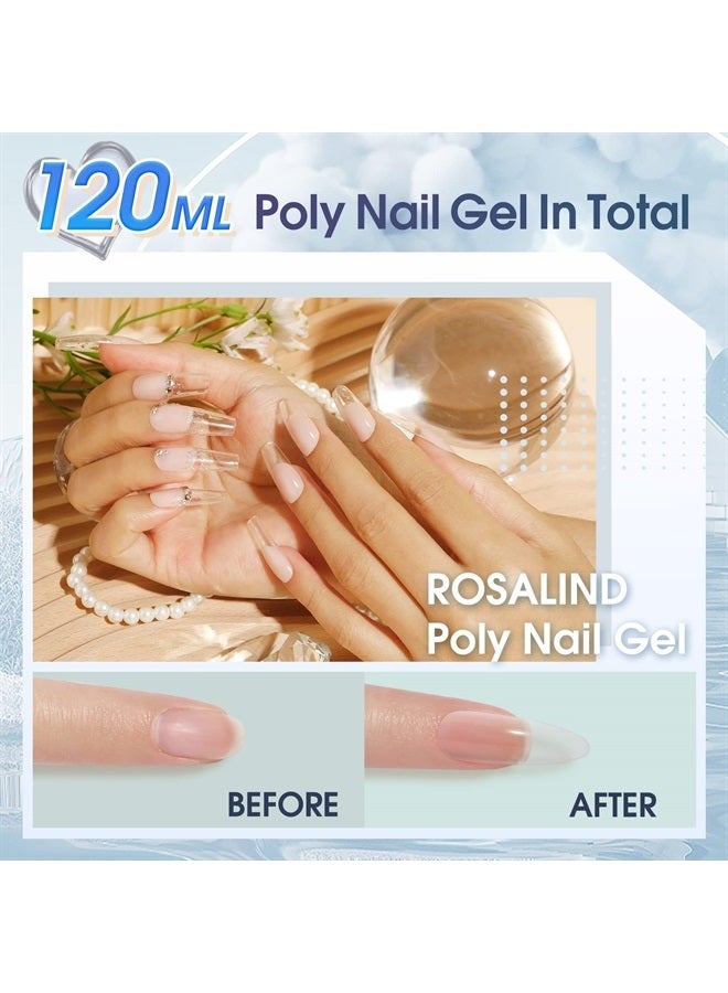 Rosalind جل بولي أكريليك شفاف، 2 قطعة 60 مل مجموعة جل أظافر بولي لبناء الأظافر لتزيين الأظافر الشفافة، جل بولي لتكثيف الأظافر، أنبوب سهل الاستخدام DIY يحتاج إلى مصباح UV - Image 5