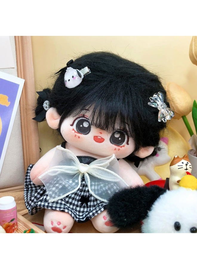 CALEMBOU Plush Doll, 20cm Cotton Doll with Skeleton, Cute Anime Plushies Soft Stuffed Dress Up Doll, Kawaii Plush Toys Rag Dolls with Clothes Gift for Girls(Doll&Clothes-XiaoWanzhi-A) - Image 2